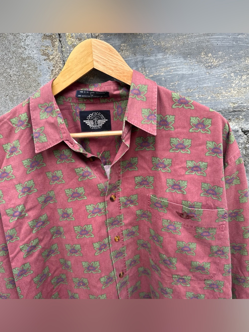 Vintage Dockers Levi’s Shirt Button Up Mens Lotus Flower Large 90s